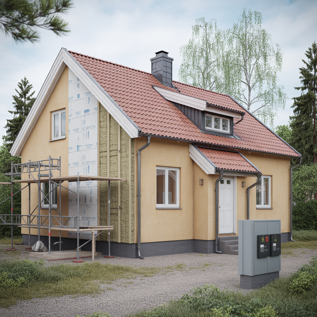 renovera talshus el isolering och kostnad med rot